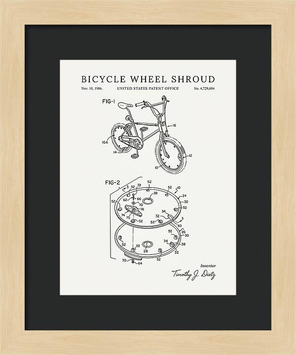 Bicycle Wheel Shroud Minimalist Patent Us4729604a