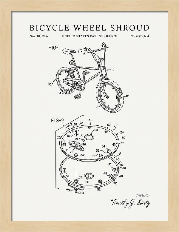 Bicycle Wheel Shroud Minimalist Patent Us4729604a