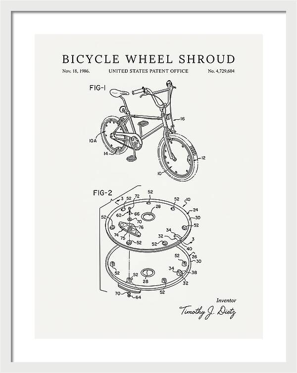 Bicycle Wheel Shroud Minimalist Patent Us4729604a