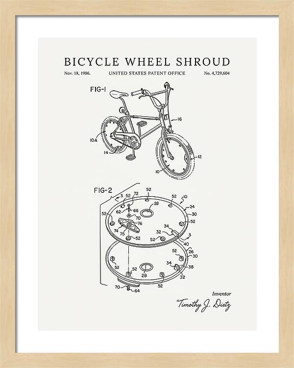 Bicycle Wheel Shroud Minimalist Patent Us4729604a