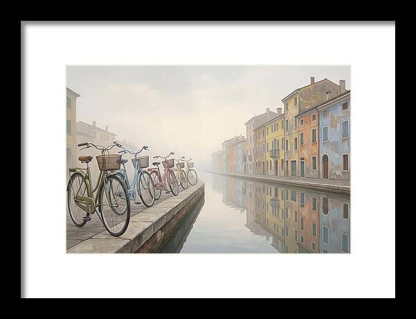 Bicycles By The Misty Canal