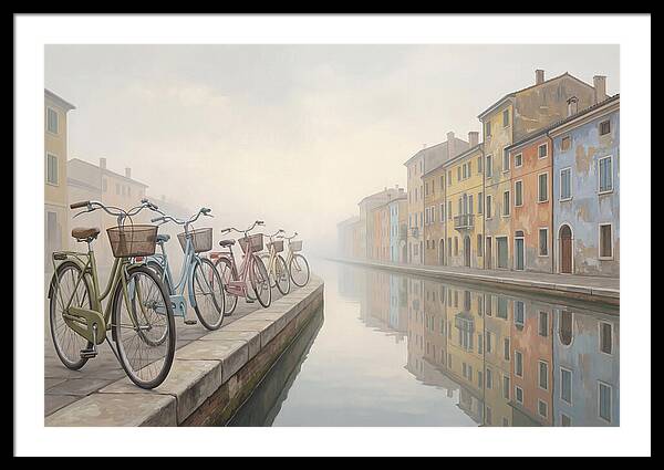 Bicycles By The Misty Canal