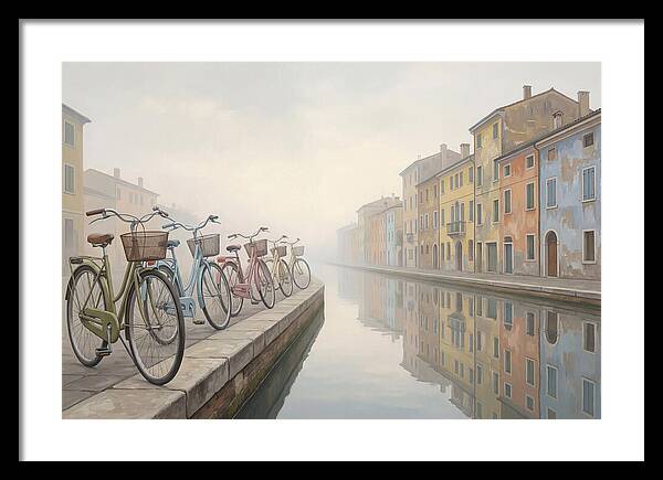 Bicycles By The Misty Canal