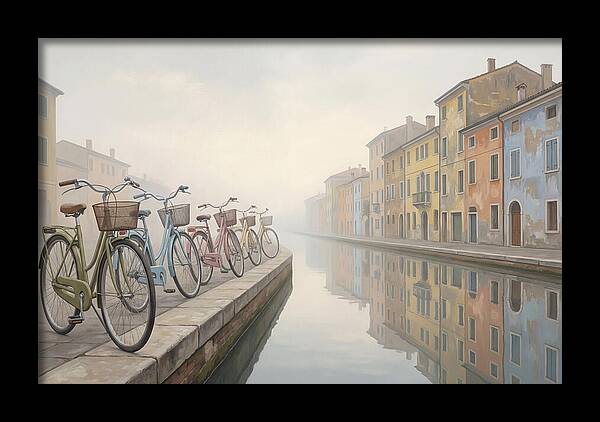 Bicycles By The Misty Canal