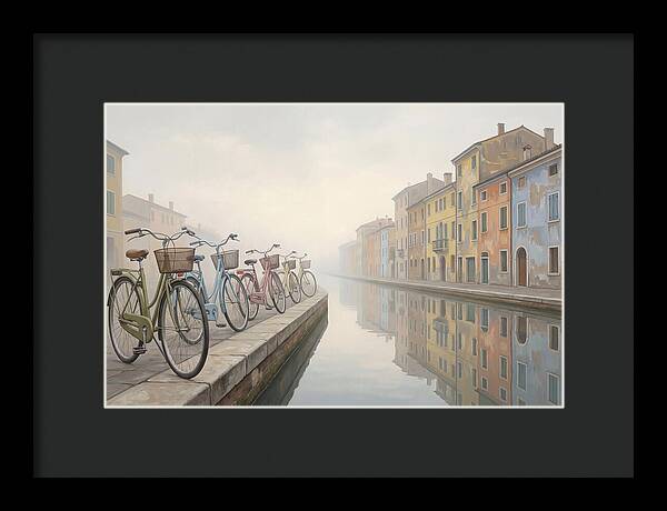 Bicycles By The Misty Canal