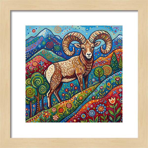 Bighorn Sheep In Vibrant Landscape