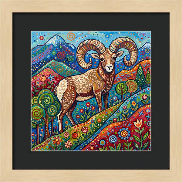 Bighorn Sheep In Vibrant Landscape