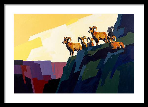 Bighorn Sheep On Mountain Cliff