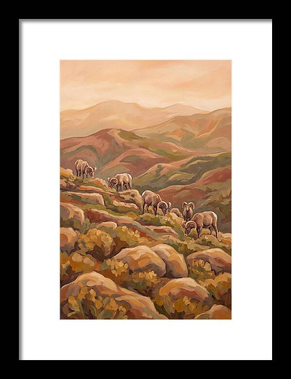 Bighorn Sheep On Mountain Slope