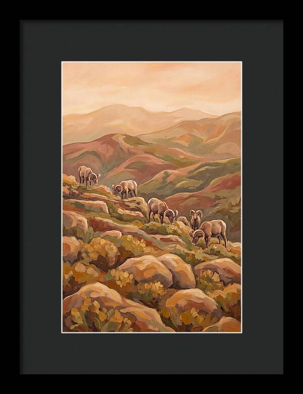 Bighorn Sheep On Mountain Slope