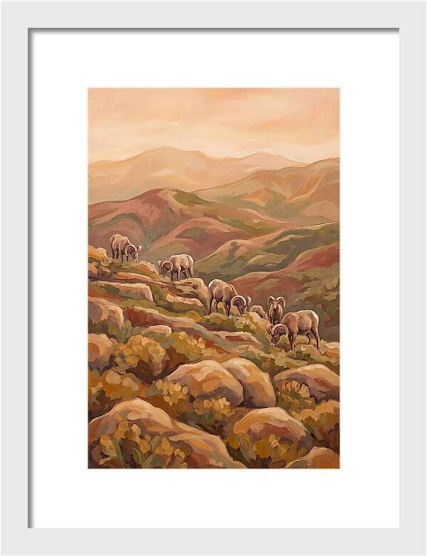 Bighorn Sheep On Mountain Slope