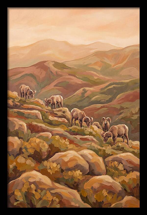 Bighorn Sheep On Mountain Slope