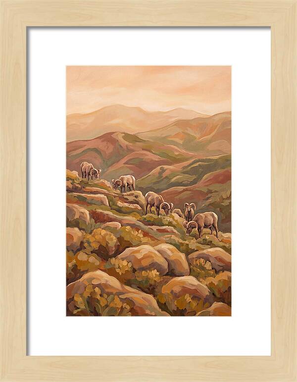 Bighorn Sheep On Mountain Slope