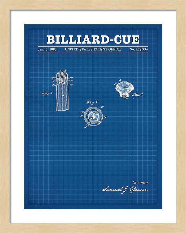 Billiard Cue Blueprint Patent Us278934a