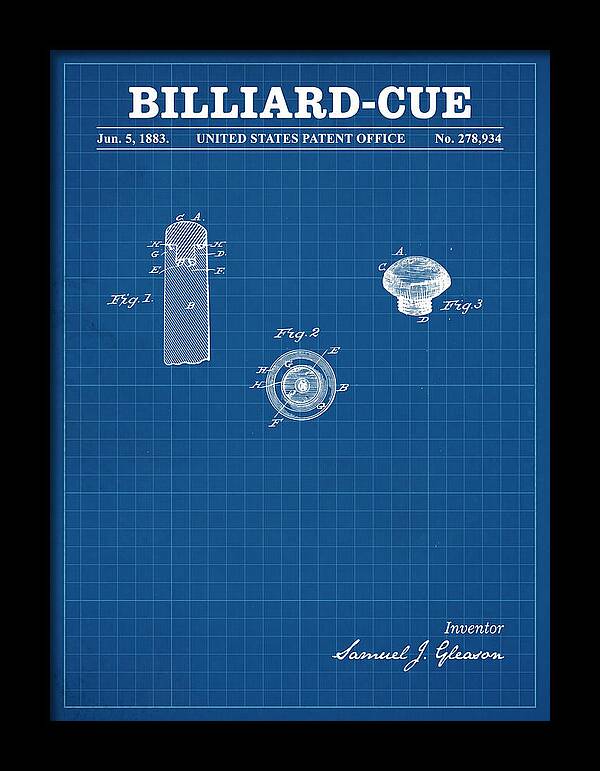 Billiard Cue Blueprint Patent Us278934a