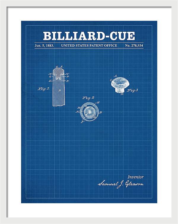 Billiard Cue Blueprint Patent Us278934a