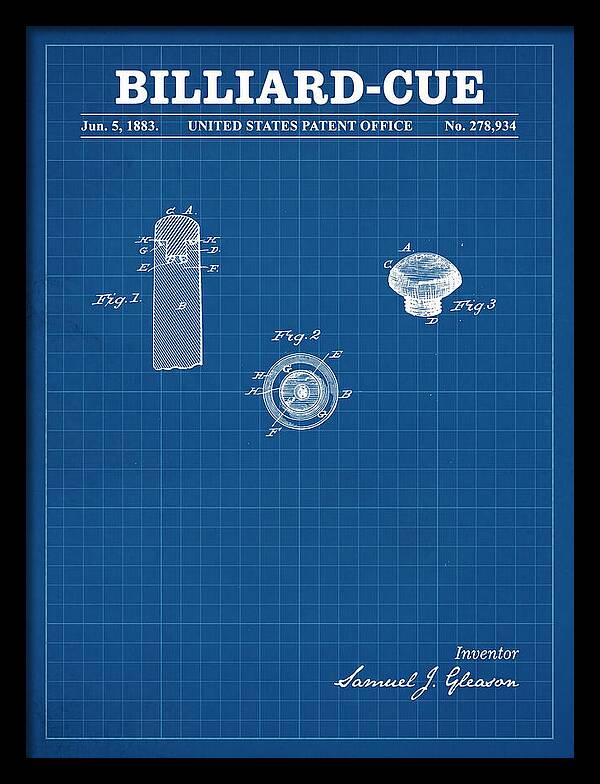 Billiard Cue Blueprint Patent Us278934a