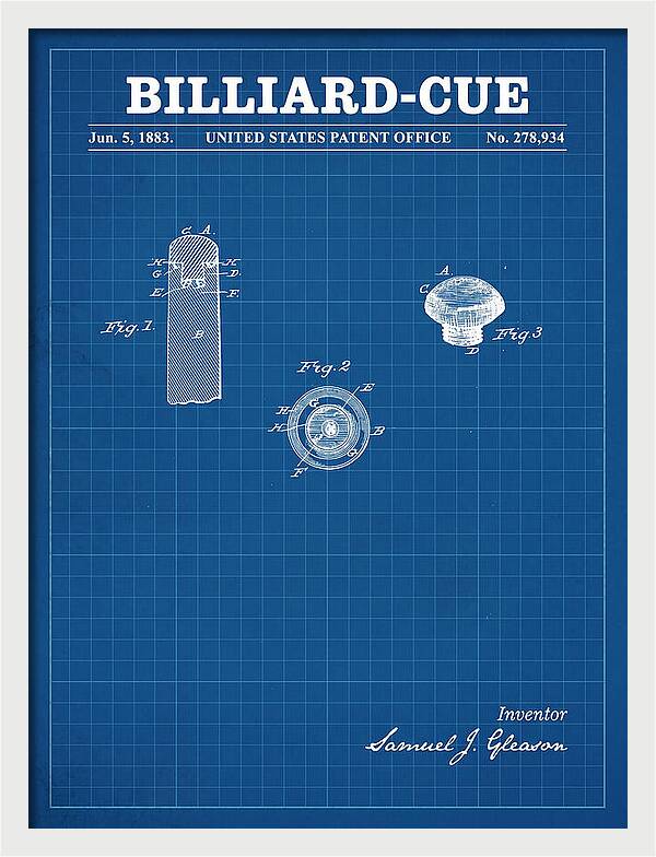 Billiard Cue Blueprint Patent Us278934a