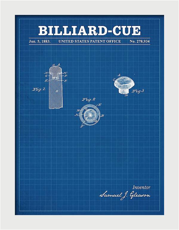 Billiard Cue Blueprint Patent Us278934a