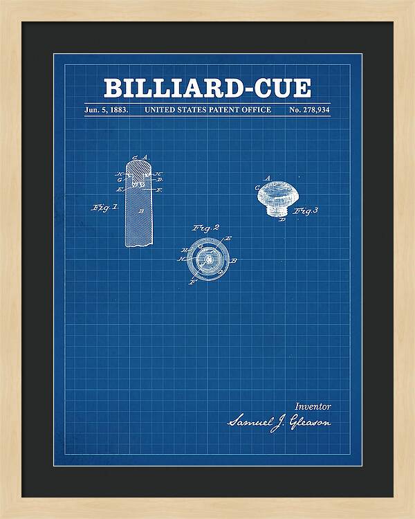 Billiard Cue Blueprint Patent Us278934a