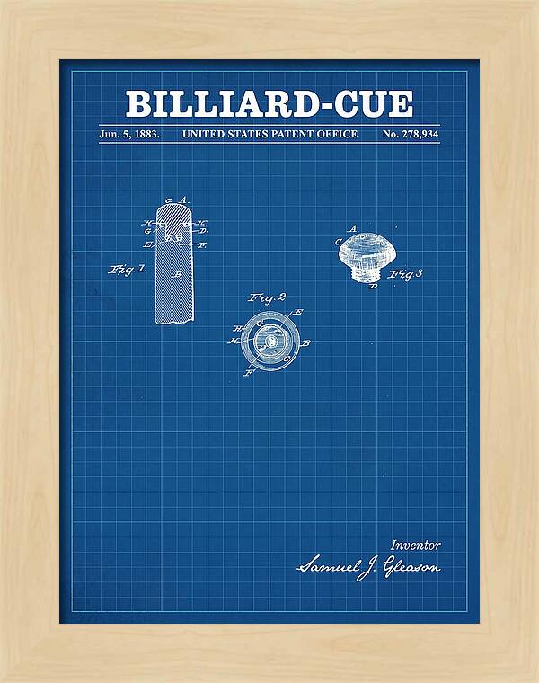 Billiard Cue Blueprint Patent Us278934a