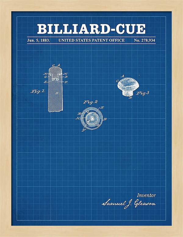 Billiard Cue Blueprint Patent Us278934a