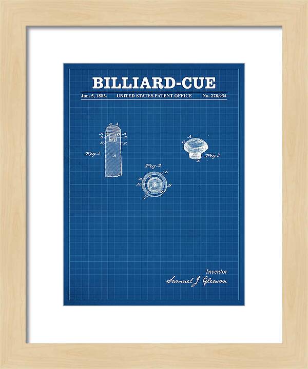 Billiard Cue Blueprint Patent Us278934a