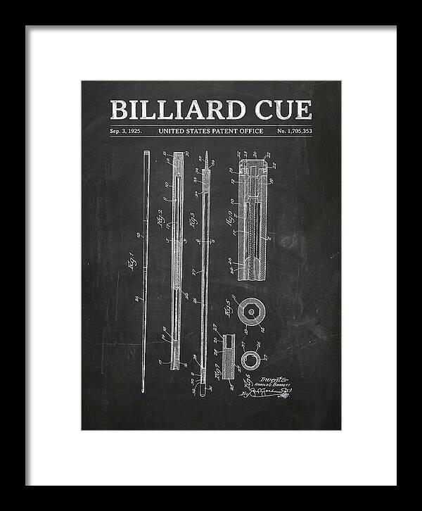 Billiard Cue Chalkboard Patent Us1705353a
