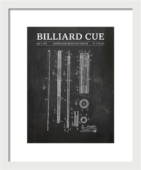 Billiard Cue Chalkboard Patent Us1705353a