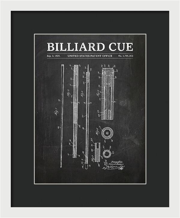 Billiard Cue Chalkboard Patent Us1705353a