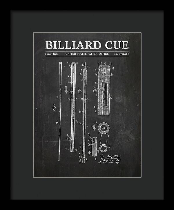 Billiard Cue Chalkboard Patent Us1705353a