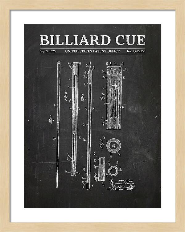 Billiard Cue Chalkboard Patent Us1705353a