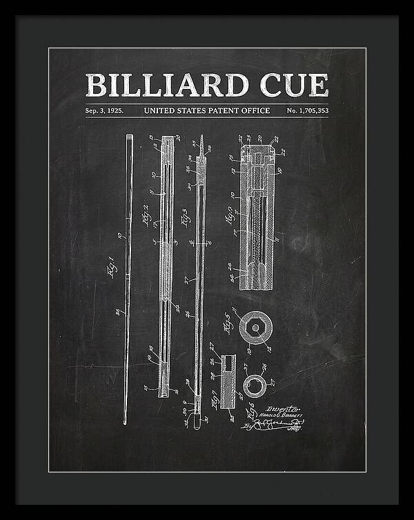 Billiard Cue Chalkboard Patent Us1705353a