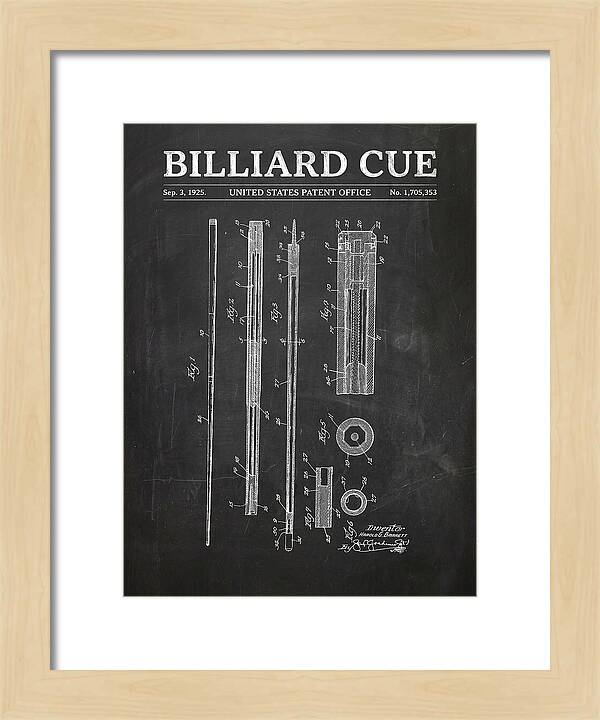 Billiard Cue Chalkboard Patent Us1705353a