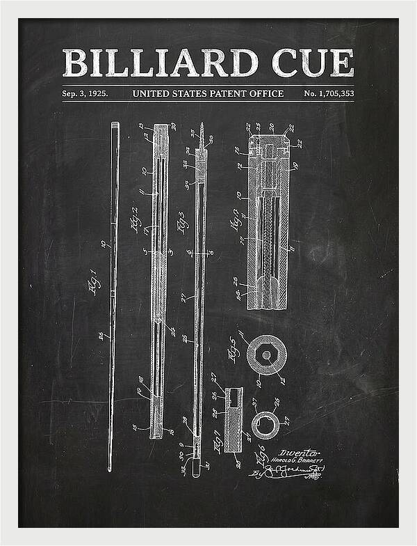 Billiard Cue Chalkboard Patent Us1705353a