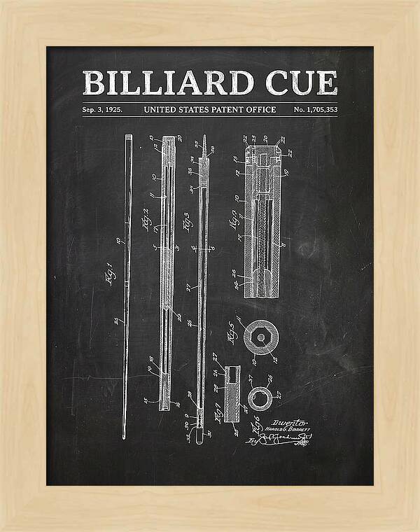 Billiard Cue Chalkboard Patent Us1705353a