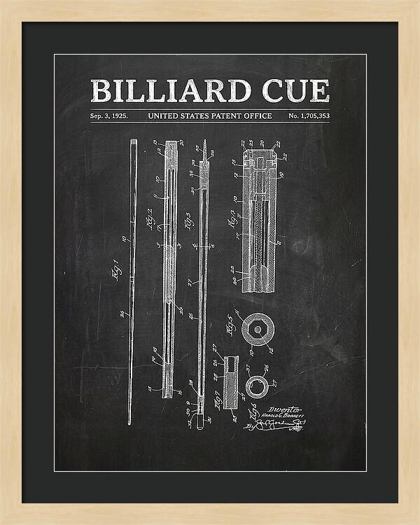 Billiard Cue Chalkboard Patent Us1705353a