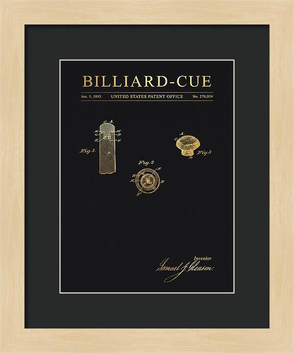 Billiard Cue Gold Patent Us278934a