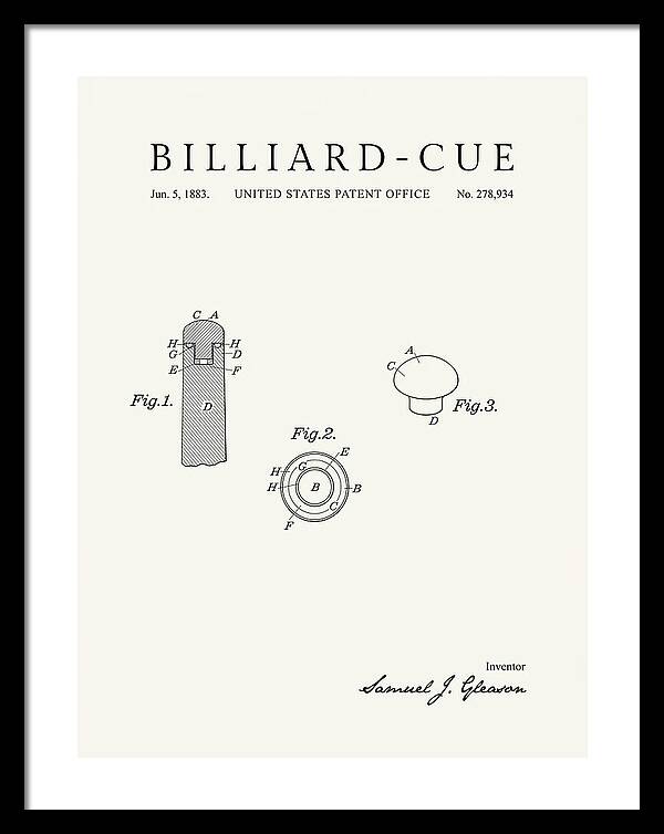 Billiard Cue Minimalist Patent Us278934a