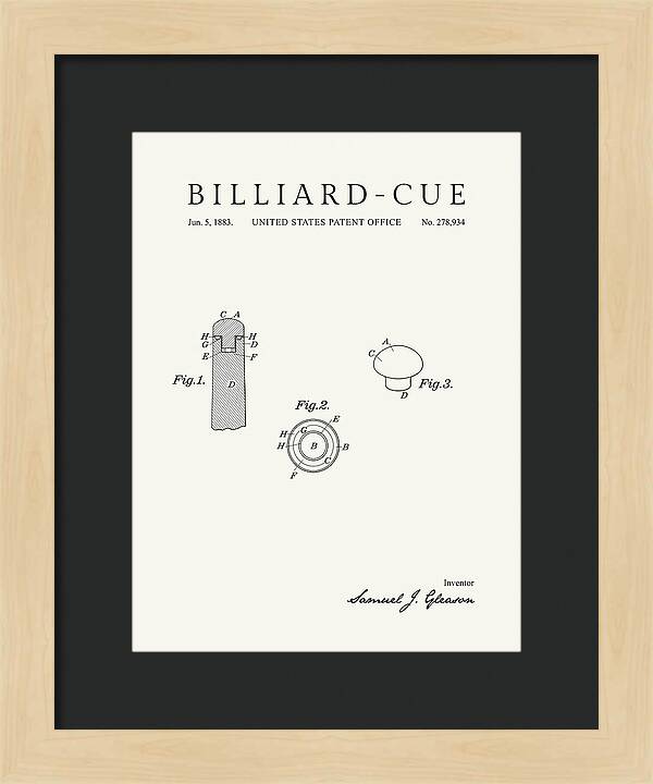 Billiard Cue Minimalist Patent Us278934a