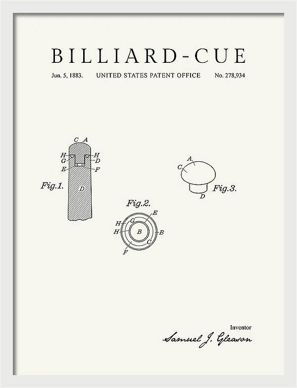 Billiard Cue Minimalist Patent Us278934a