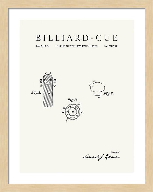 Billiard Cue Minimalist Patent Us278934a