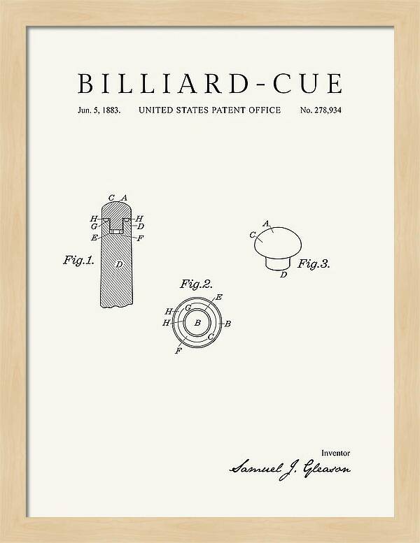 Billiard Cue Minimalist Patent Us278934a