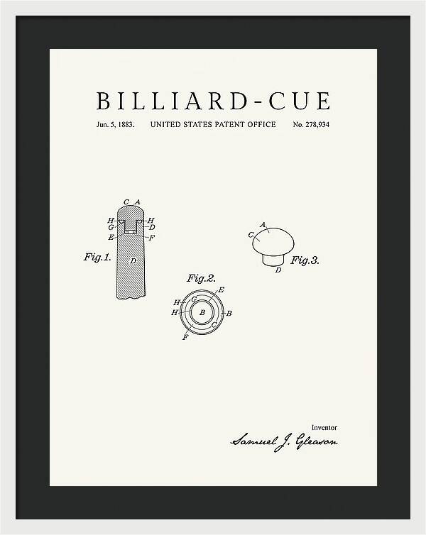 Billiard Cue Minimalist Patent Us278934a
