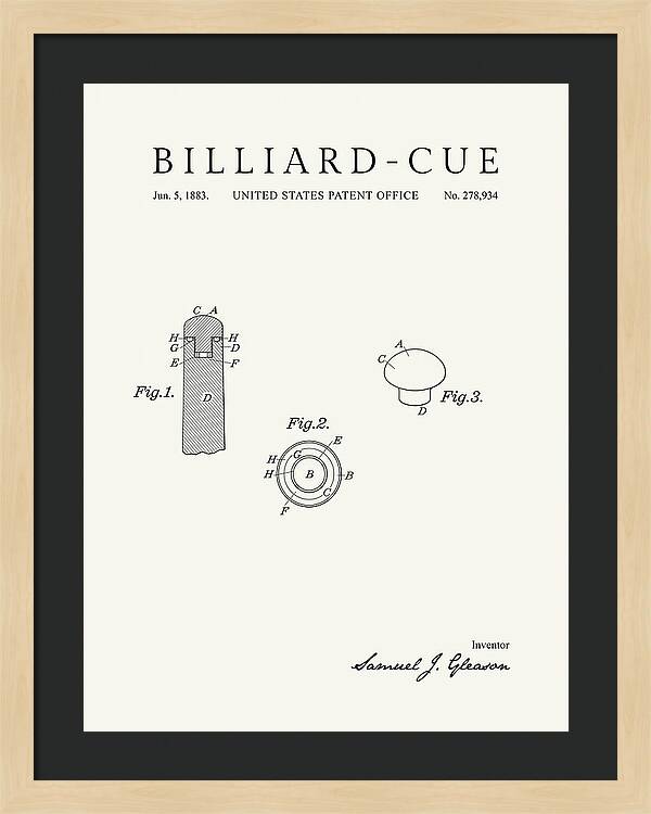 Billiard Cue Minimalist Patent Us278934a