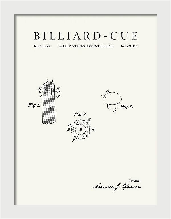 Billiard Cue Minimalist Patent Us278934a