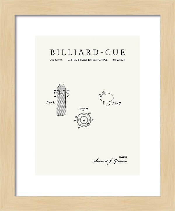 Billiard Cue Minimalist Patent Us278934a