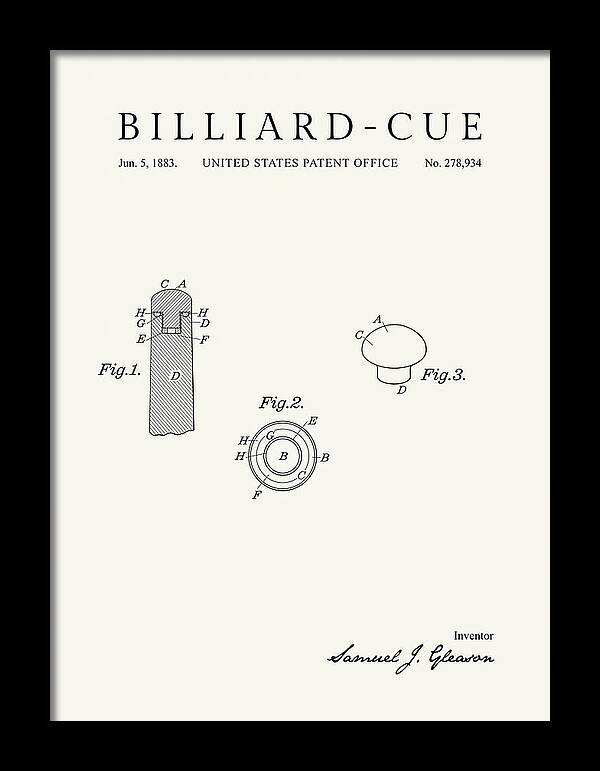 Billiard Cue Minimalist Patent Us278934a