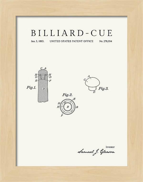 Billiard Cue Minimalist Patent Us278934a