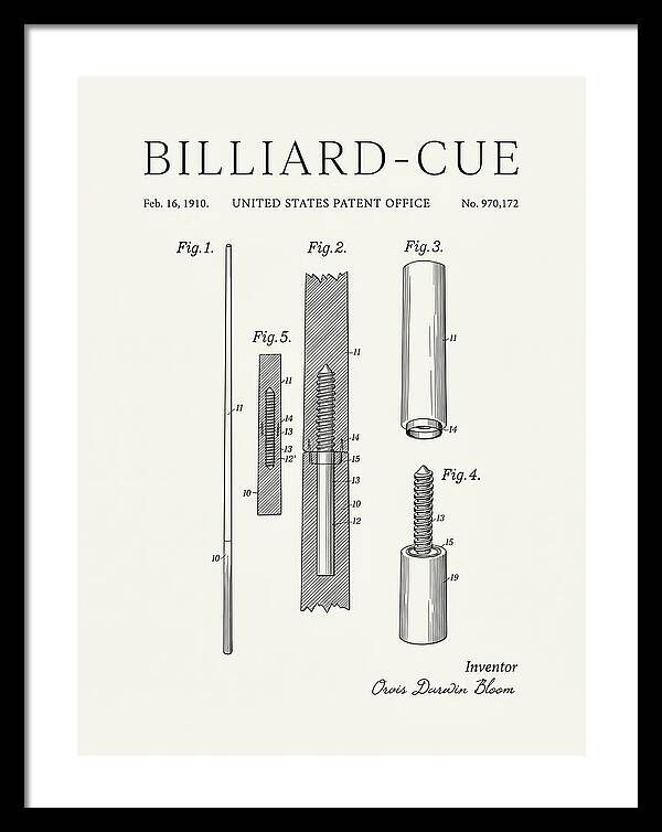 Billiard Cue Minimalist Patent Us970172a